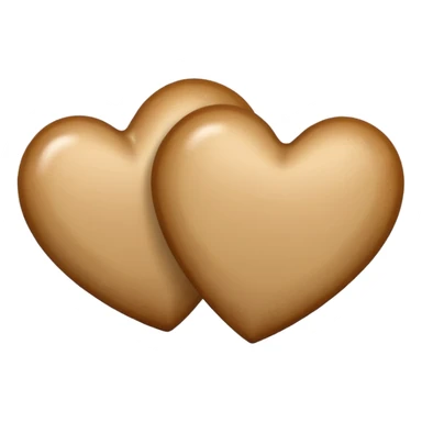 two hearts beige and brown sticker