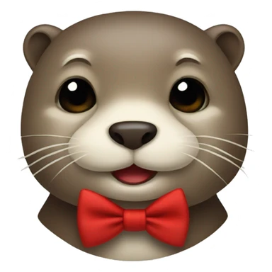 Otter with a red bow tie sticker