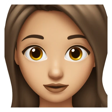 Brunette coquette girl with brown eyes sticker