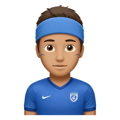 soccer winger with sweatband, blue color. sticker