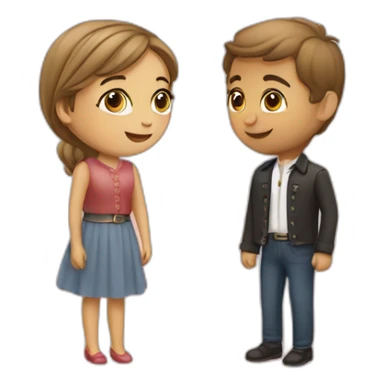 Couple romantique français sticker