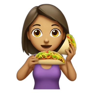 girl eating taco sticker
