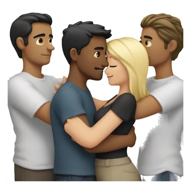 Couple hug  one white male with black hair and a female with blond hair sticker