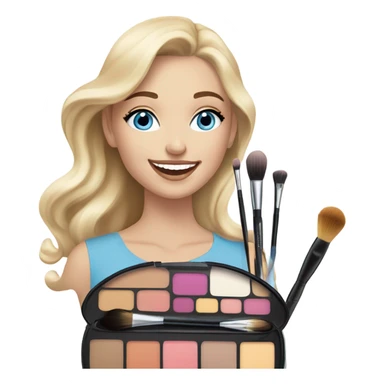 Makeup kit and white girl sticker