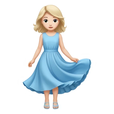 Girl curtsying with dress sticker
