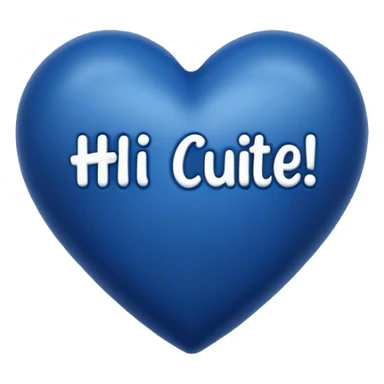 Dark Blue heart with the words Hi Cutie! in the middle  sticker