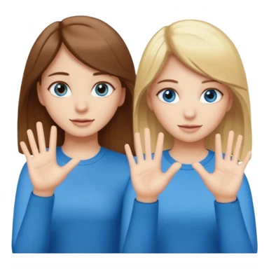 Two girls saying six seven one with brown hair. And doing hand movements  white skin six seven SAYING SIX SEVEN ONE WITH BLOND HAIR blue eyes sticker