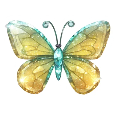 Shiny sparkly glass crystal butterfly sticker