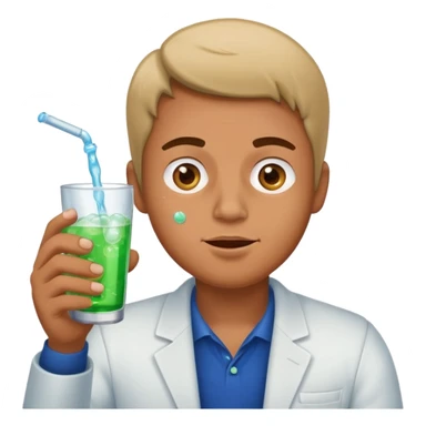 Man popping the pills and drinking sprite sticker
