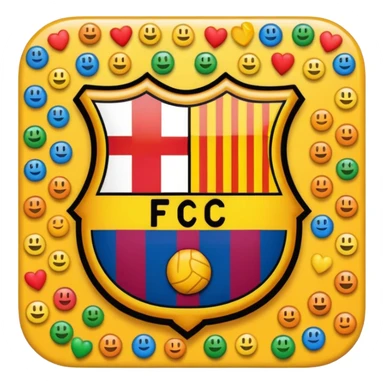 Make emojie in barca logo sticker