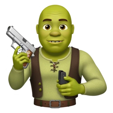 Shrek holding a Glock 19 sticker