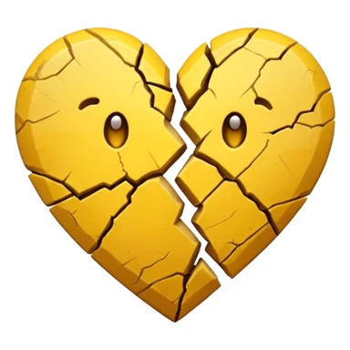 Yellow broken heart emoji sticker