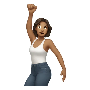 Brunette hitting the woah sticker