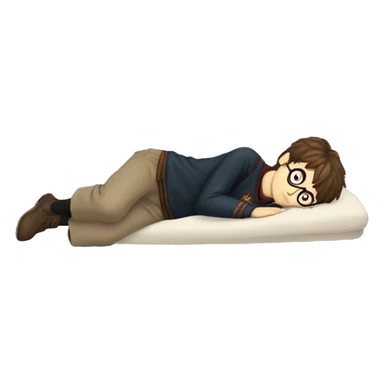 full body Harry Potter laying down tired  sticker
