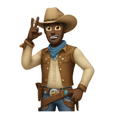 Cowboy doing shaka emoji sticker