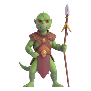 reptilian humanoid troglodyte warrior with spear from Heroes of Might and Magic 3 sticker