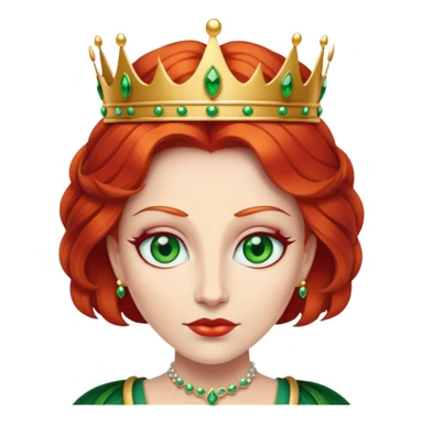White skin, red hair,green-eyed,  queen sticker