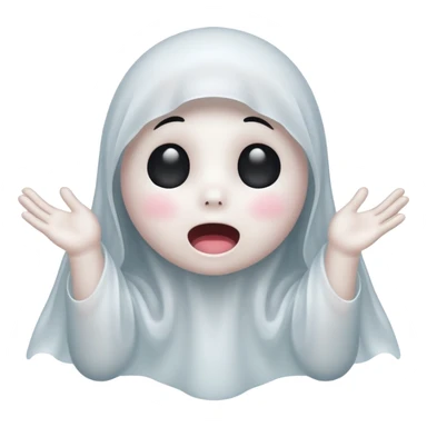 Okay those are wonderful, now make the ghost cover his eyes with cute little hands. Make sure the blush and the cuteness is retained sticker