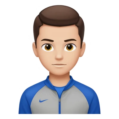 teen boy slick back brunette hair wearing sport clothes giving famous school boy vibe with confident attitude and smirk sticker