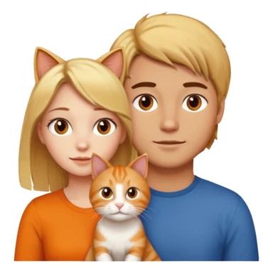 blond-hair-girl-and-brown-hair-man-and-orange-cat sticker