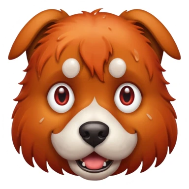 Scary looking red headed dog sticker