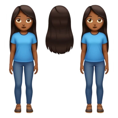 full body girl with brown skin sticker