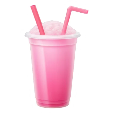 A pink boba drink with straw  sticker