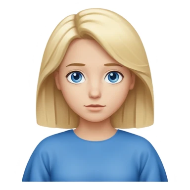 Mid length Blonde hair blue eye with shoulder shrug sticker