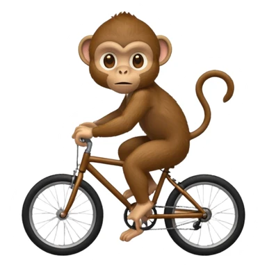 monkey sitting as if he was on a bike but no bike sticker