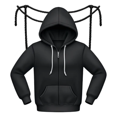 Just Black hoodie, with black ropes  sticker