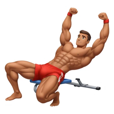 bodybuilder laying-down exercise sticker