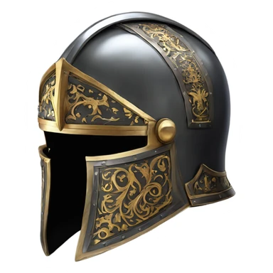 ornate french full-face armet helmet intricate inlays sticker