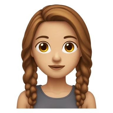 female with brown ling hair. slowain sticker