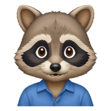 waitor racoon blue shirt sticker