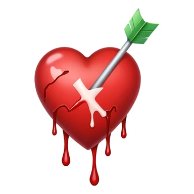 Arrow through a heart with blood drips sticker