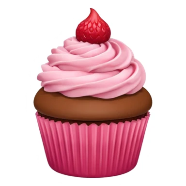 cupcake de morango com chocolate em cima sticker