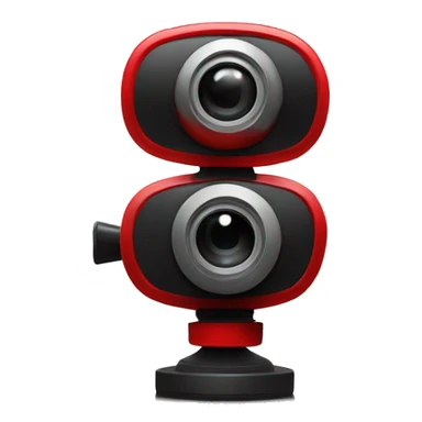 camera de surveillance noir et rouge  sticker