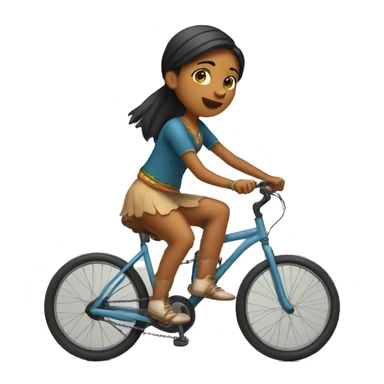 indian girl unicycling sticker
