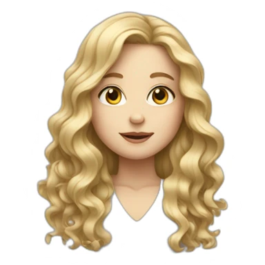 White girl with long wavy hair sticker