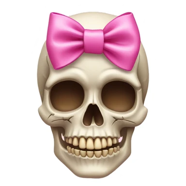 skull with pink bow sticker