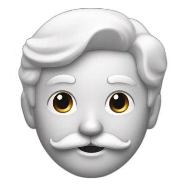 petite moustache qui a sous son nez cheveux noir plaquer d'un côté peau blanc sticker