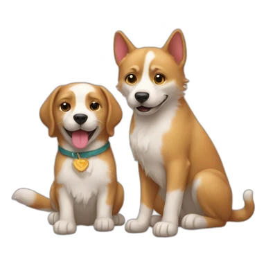 Un chat et un chien sticker