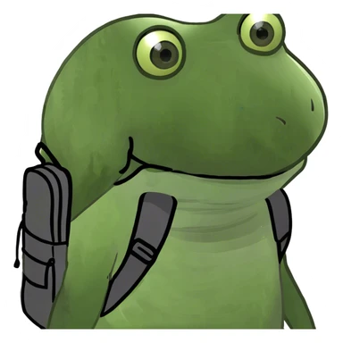 bufo wearing a backpack sticker