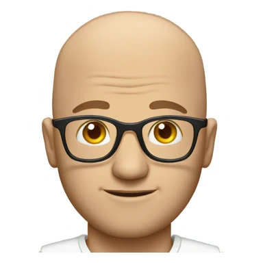 bald man with glasses portrait sticker