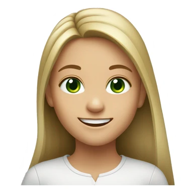 smiling girl with long hair and green eyes sticker