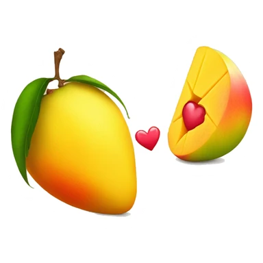 broken heart but a mango sticker