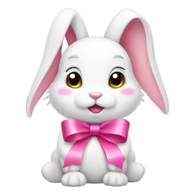 Bunny with pink ribbons sticker