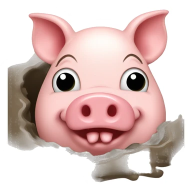 Cute pig face in mud sticker