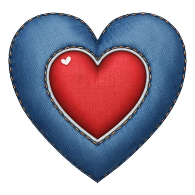 Heart shaped blue Denim  sticker