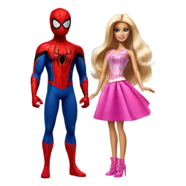 Spider-Man and Barbie  sticker